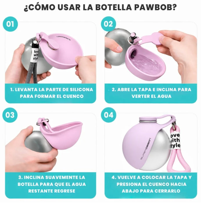 Botella de agua para mascotas